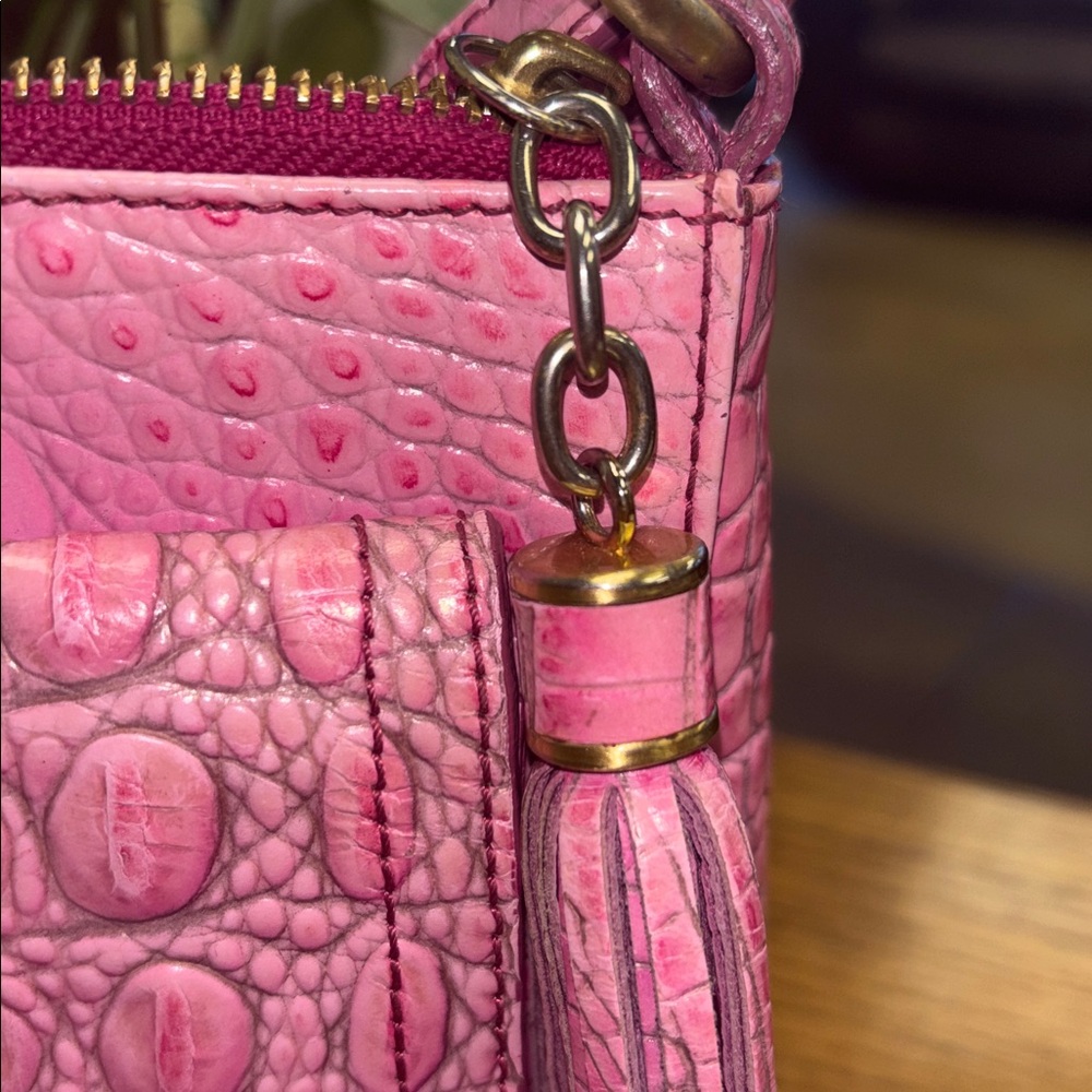 Brahmin Mimosa Pink Croc Embossed Crossbody - Picture 3 of 10